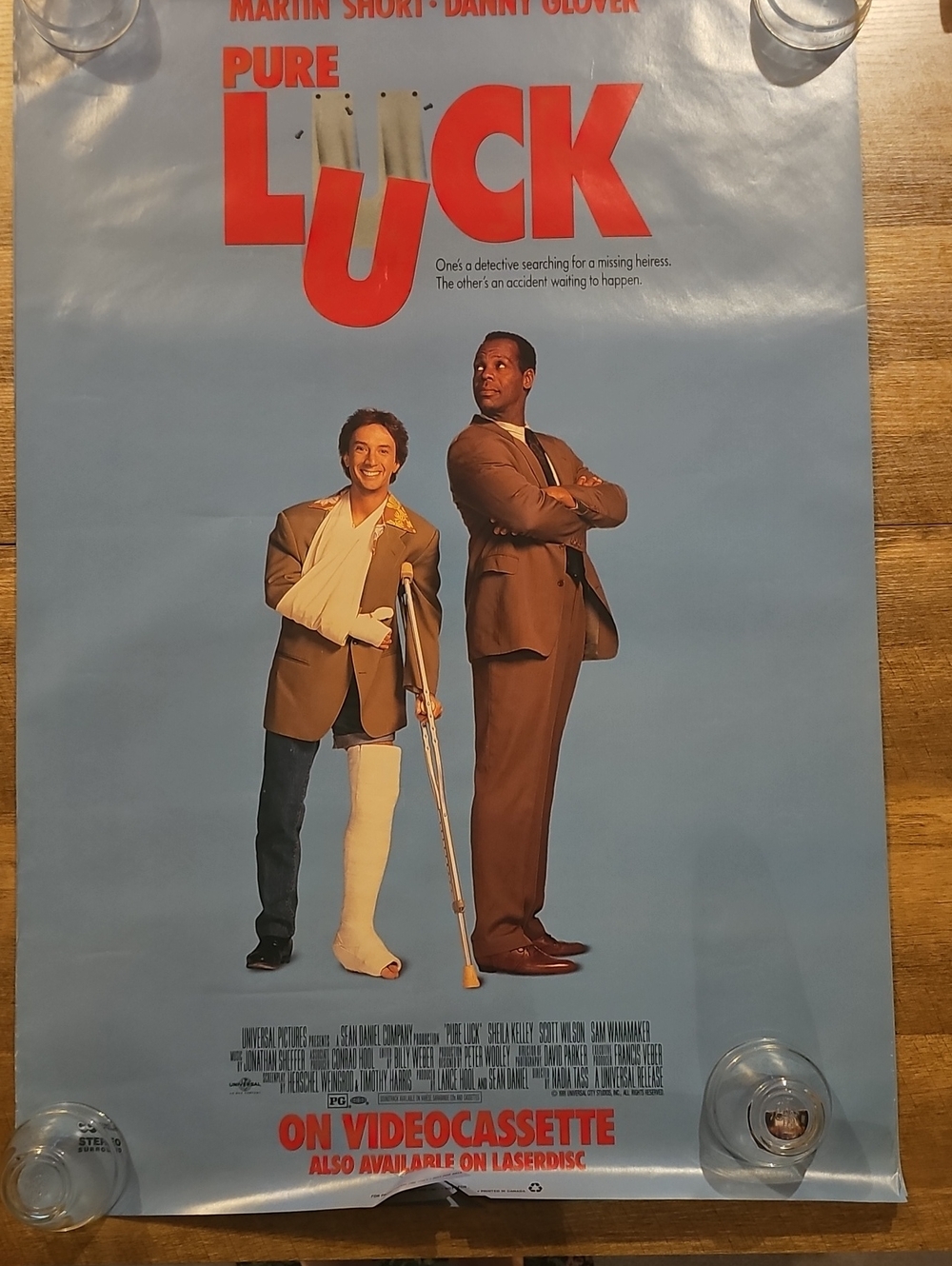 1991 "Pure Luck" Original Movie Poster - Video Store Promo
